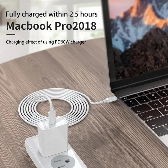 USB-C kabel – Geschikt voor iPhone 15/16 en Samsung – 100W snelladen – 2 Meter Oplaadkabel – Wit-USB-Kabels-Ilumina Benelux