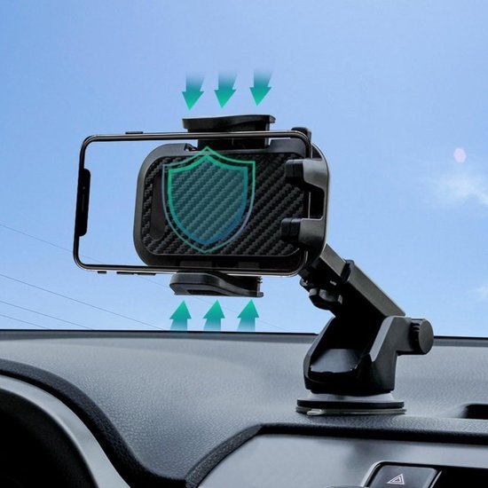 Telefoonhouder auto – Extra sterke zuignap – Dashboard & raam – Verstelbaar universeel – Zwart-Ilumina Benelux