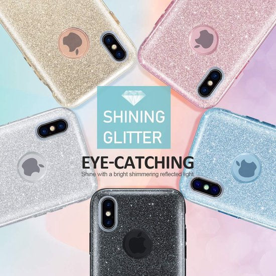 Samsung Galaxy A21S Hoesjes – Siliconen TPU Backcover – Glitter Bling – Schokbestendig – Blauw-Ilumina Benelux