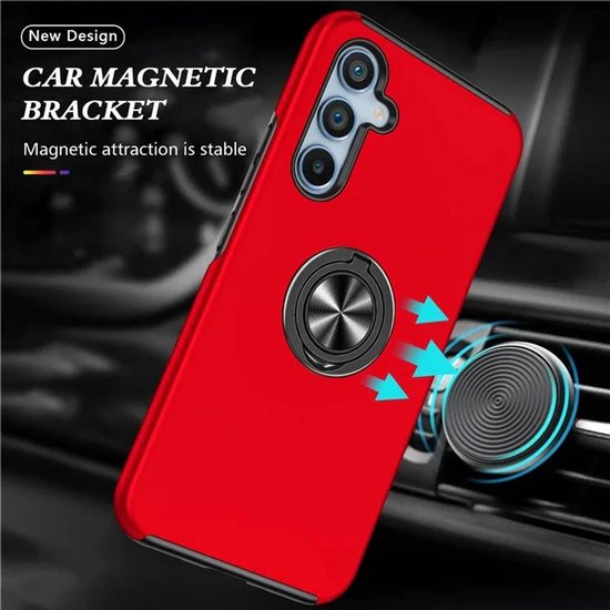 Samsung Galaxy A16 Hoesjes – Schokbestendige Backcover – Inclusief Gehard Glas Screenprotector – Rood-Ilumina Benelux