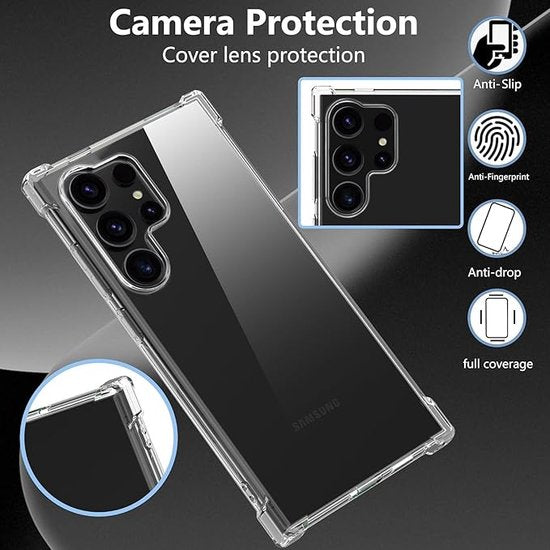 Samsung Galaxy S24 Ultra Hoesjes – Siliconen Backcover – Schokbestendig – Inclusief Screenprotector – Transparant-Ilumina Benelux