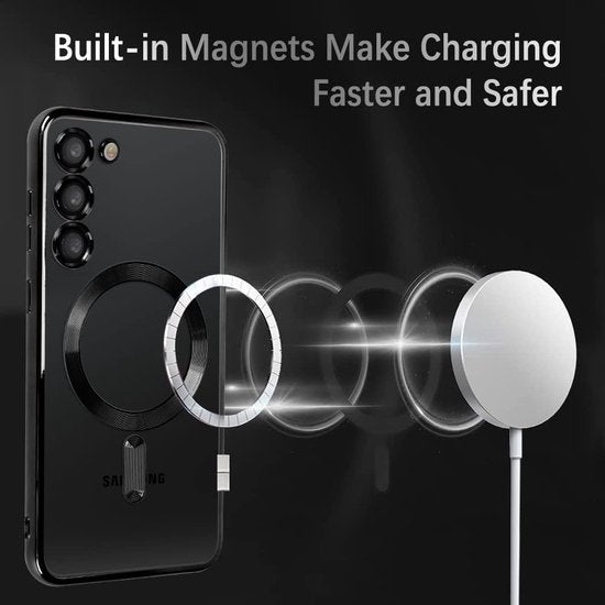 Samsung Galaxy S23 Hoesjes – Magnetische MagSafe Backcover – TPU – Camerabescherming – Zwart-Ilumina Benelux