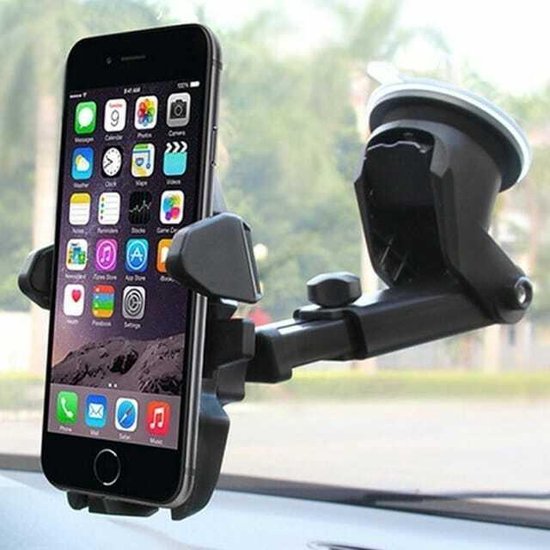 Telefoonhouder auto – Long Neck One Touch Car Mount – Universeel – 360° Draaibaar – Zwart-Ilumina Benelux