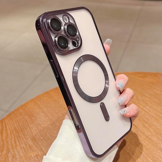 iPhone 16 Plus Hoesjes – Siliconen Backcover – Camera Lens Protector – MagSafe Compatibel – Paars-Ilumina Benelux