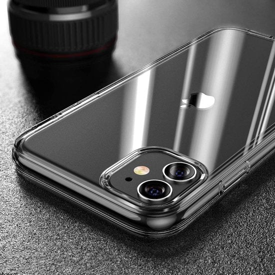 iPhone 12 Hoesjes – Transparante TPU Siliconen Backcover – Soft Case – Incl. Gehard Glas Screenprotector-Ilumina Benelux