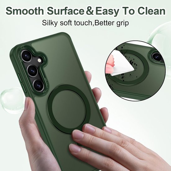 Samsung Galaxy S24 FE / S25 FE Hoesjes – MagSafe Backcover met Standaard – Schokbestendig – Groen-Ilumina Benelux