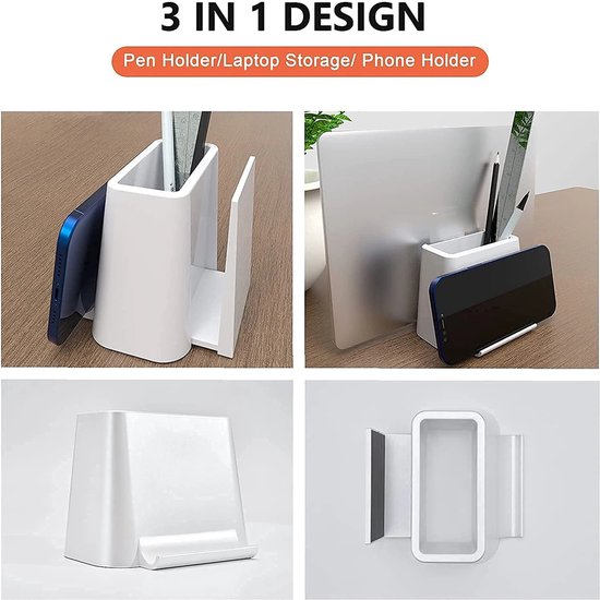 Bureau Desktop organizer - Pennenbakje - Pennenhouder - Tablet Houder Bureau - Telefoon Houder Tafel - Geschikt voor: Tablet & Telefoon - Wit