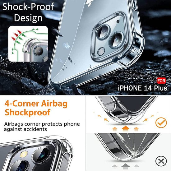 iPhone 14 Plus Hoesjes – Crystal Clear Backcover – Schokbestendig – Transparant-Ilumina Benelux