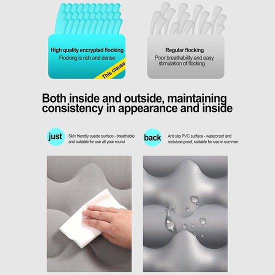 Auto luchtbed – Opblaasbaar achterbank matras – Incl. kussens – Ideaal voor reizen & camping – Grijs