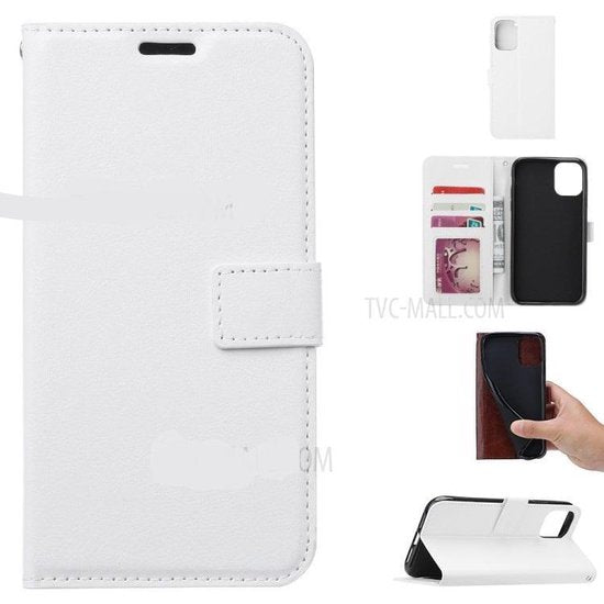 Samsung Galaxy A51 Hoesjes – Bookcase Portemonnee – Pasjeshouder – 2x Gehard Glas Screenprotector – Wit-Ilumina Benelux