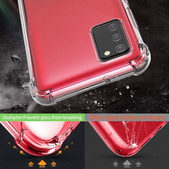 Shockproof Flexibele achterkant Silicone hoesje Transparant Geschikt voor: Samsung Galaxy A02S