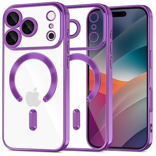 iPhone 17 Pro Hoesjes – Siliconen Backcover – Camera Lens Protector – MagSafe Compatibel – Paars-Ilumina Benelux