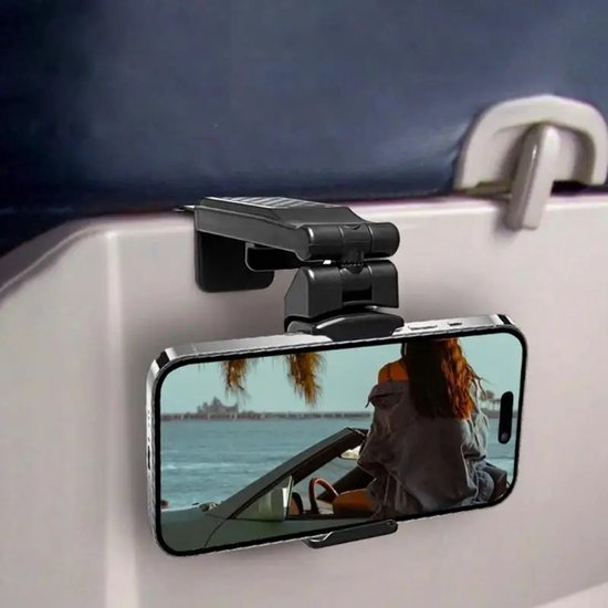 Telefoonhouder vliegtuig & trein – Tafel klemhouder – 360° draaibaar – Universeel – Zwart-Ilumina Benelux
