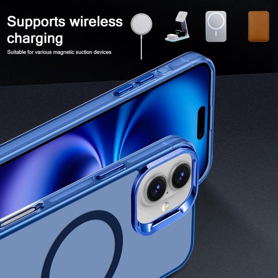 iPhone 16 Plus Hoesjes – Magnetische Backcover – MagSafe Compatibel – Slank & Schokbestendig – Blauw-Ilumina Benelux