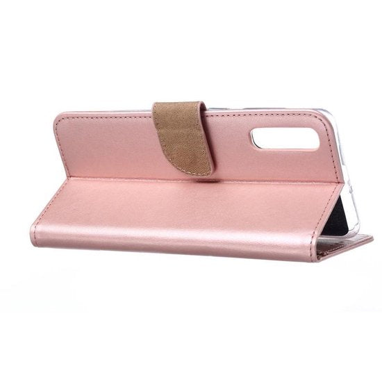 Samsung Galaxy A30S Hoesjes – Portemonnee Hoes – Magneetsluiting – 2x Gehard Glas Screenprotector – Roségoud-Ilumina Benelux