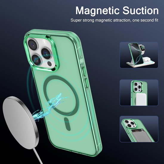 iPhone 16 Pro Max Hoesjes – Magnetische Backcover – MagSafe Compatibel – Slank & Schokbestendig – Groen-Ilumina Benelux