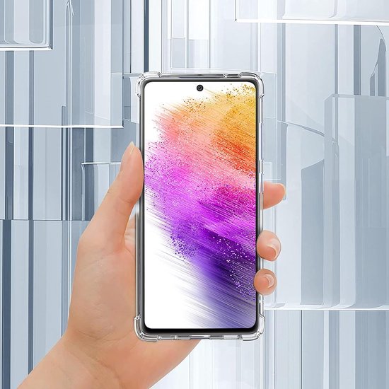 Samsung Galaxy A73 5G Hoesjes – Siliconen Backcover – Schokbestendig – Transparant – Inclusief 2x Screenprotector-Ilumina Benelux