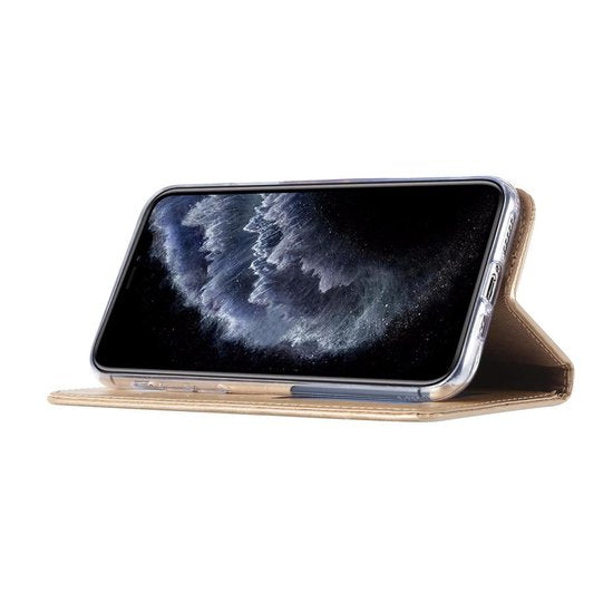 iPhone 11 Pro Hoesjes – Bookcase Portemonnee Hoes – Magneetsluiting – 2x Full Screenprotector – Goud-Ilumina Benelux