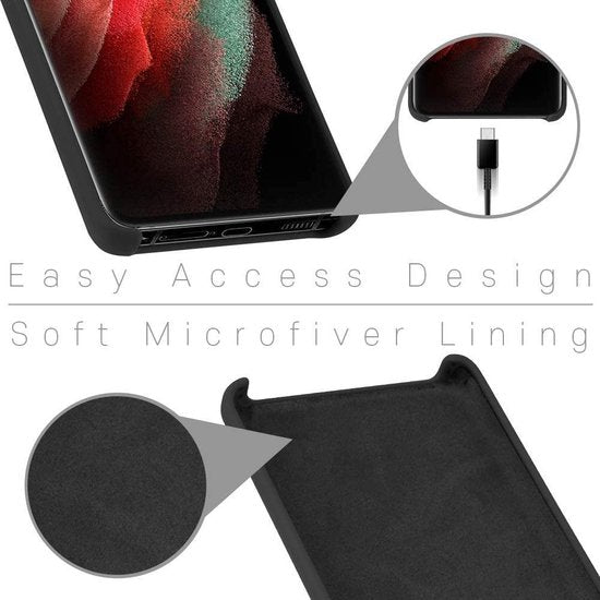 Samsung Galaxy S21 Ultra Hoesjes – Liquid Siliconen Backcover – Soft Touch – Flexibel – Zandpoeder-Ilumina Benelux