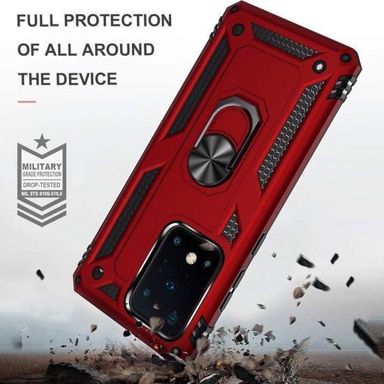 Samsung Galaxy S20 FE Hoesjes – Anti-Shock Hybride Ring Armor Backcover – Schokbestendig – Goud-Ilumina Benelux