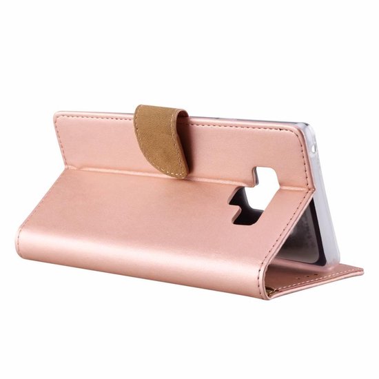 Samsung Galaxy Note 9 Hoesjes – Portemonnee Bookcase – Pasjeshouder – Magneetsluiting – Roségoud-Ilumina Benelux