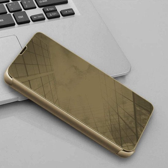 Spiegel Cover - Hoesje - Clear View Case Geschikt voor: Samsung Galaxy A41 - Goud