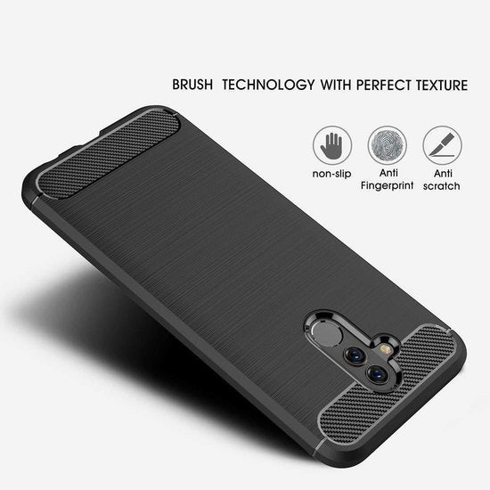 Huawei Mate 20 Pro Hoesjes – Brushed Backcover – Anti-kras – Zwart-Ilumina Benelux