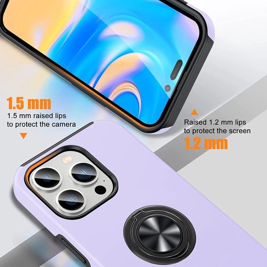 iPhone 16 Pro Max Hoesjes – Shockproof Backcover – Inclusief Gehard Glas Screenprotector – Paars-Ilumina Benelux