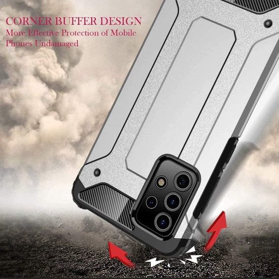 Schokbestendig Heavy Duty Armor Hoesje Geschikt voor: Samsung Galaxy A72 5G Back Cover - Goud