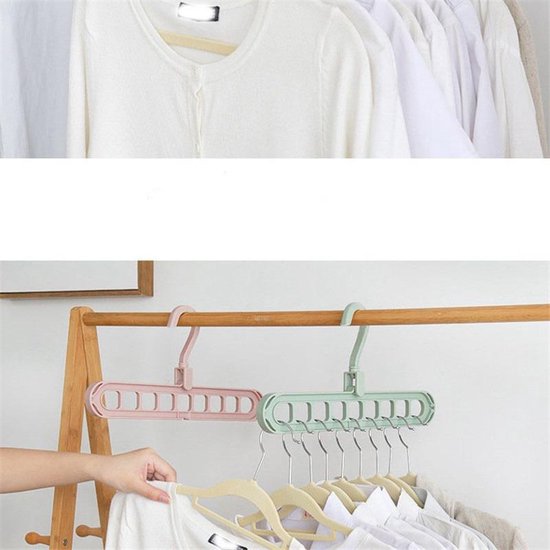 Kledinghanger organizer – 9-gats ruimtebesparend – Handdoekhaak closet organizer – Plastic – Set van 5 – Zwart-Kledinghanger-Ilumina Benelux