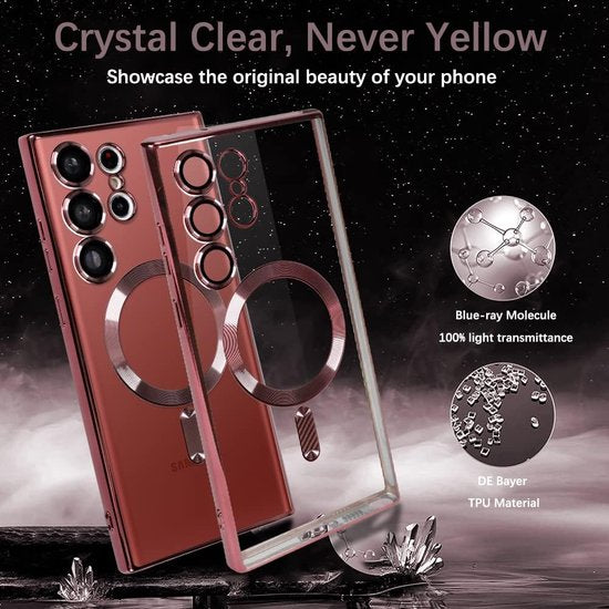 Samsung Galaxy S23 Hoesjes – Magnetische MagSafe Backcover TPU – Camerabescherming – Rood-Ilumina Benelux