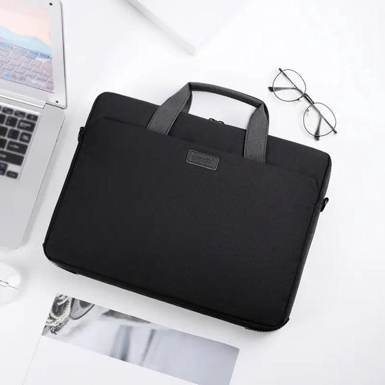 Laptoptas 15,6 inch – Schoudertas – Laptop Sleeve – Beschermhoes – Zwart-Laptoptas-Ilumina Benelux
