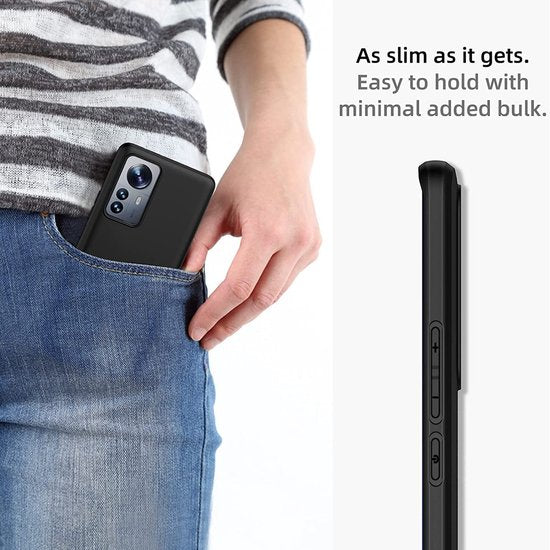 Xiaomi 12 Pro Hoesjes – Siliconen Backcover – Schokbestendig – Incl. Gehard Glas Screenprotector – Zwart-Ilumina Benelux