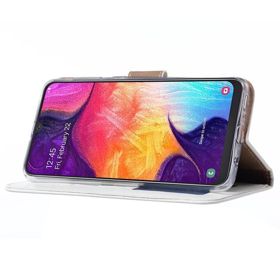 Samsung Galaxy A70/A70S Hoesjes – Portemonnee Hoes – Pasjeshouder – Magneetsluiting – Wit-Ilumina Benelux