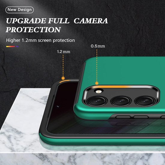 Samsung Galaxy S22 Plus Hoesjes – Harde Backcover met Vingerring – Anti-drop – Groen-Ilumina Benelux