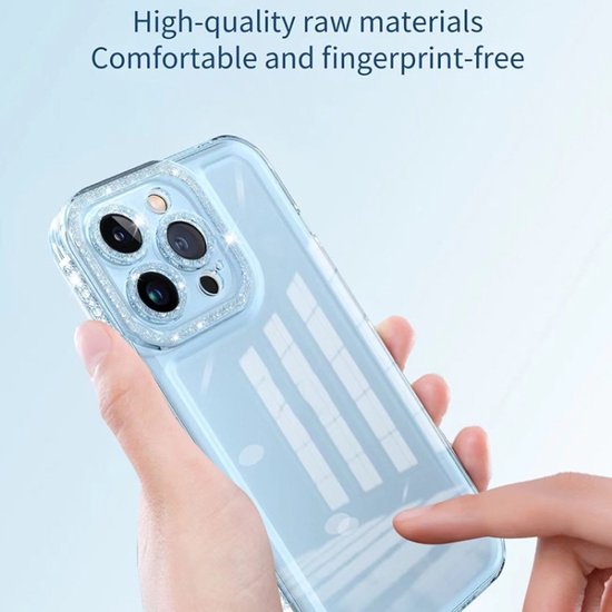iPhone 11 Pro Max Hoesjes – Siliconen Backcover – Glitter Design – Schokbestendig – Transparant Zilver-Ilumina Benelux