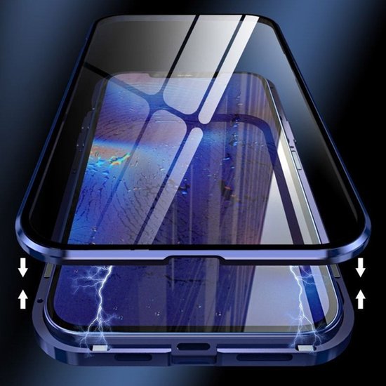 iPhone 7 Plus/8 Plus Hoesjes – Magnetische 360° Cover – Metalen Frame – Gehard Glas Achterkant-Ilumina Benelux
