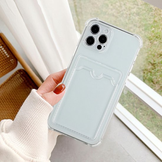 iPhone 12 Pro Hoesjes – Transparante TPU Backcover – Schokbestendig – Pasjeshouder-Ilumina Benelux