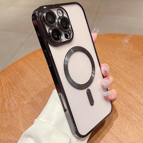 iPhone 16 Plus Hoesjes – Backcover – MagSafe Compatibel – Camera Lens Protector + Screenprotector – Zwart-Ilumina Benelux