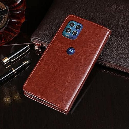 Motorola Moto G100 Hoesjes – Portemonnee Bookcase – Pasjeshouder – 3x Screenprotector – Turquoise-Ilumina Benelux