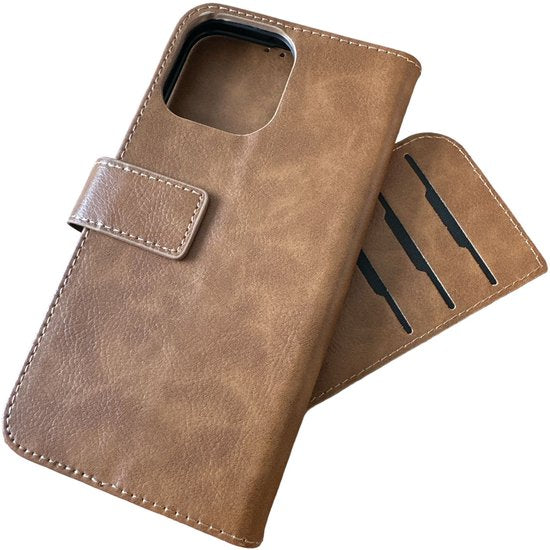 iPhone 16 Plus Hoesjes – Portemonnee Hoes – 9 Pasjesvakken – Multi Storage Wallet – Bruin-Ilumina Benelux