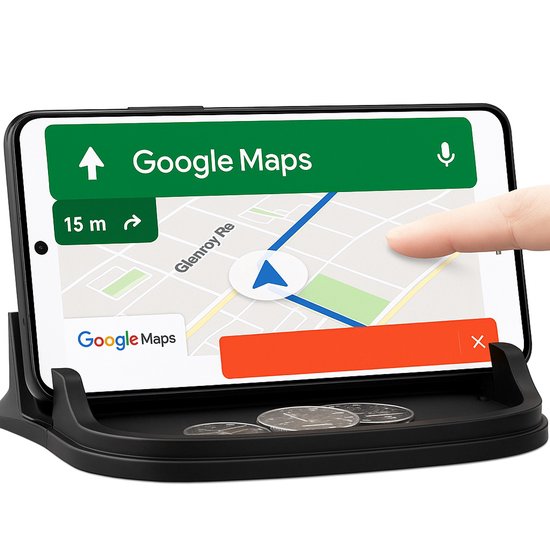 Telefoonhouder auto – Anti-slip Sticky Pad Mat – Dashboard & Bureau – Smartphone, Munten Houder – Zwart-Ilumina Benelux