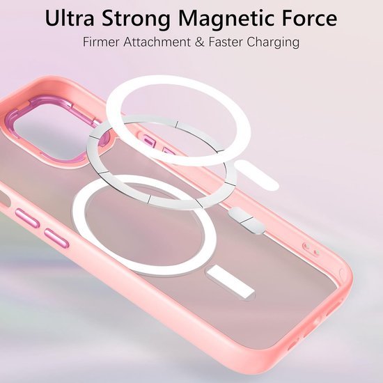 iPhone 16 Pro Max Hoesjes – Magnetische Backcover – MagSafe Compatibel – Schokbestendig – Rood-Ilumina Benelux