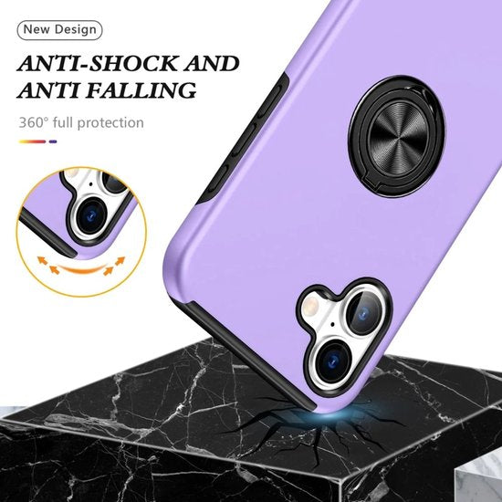 iPhone 16 Plus Hoesjes – Shockproof Backcover – Inclusief Gehard Glas Screenprotector – Paars-Ilumina Benelux