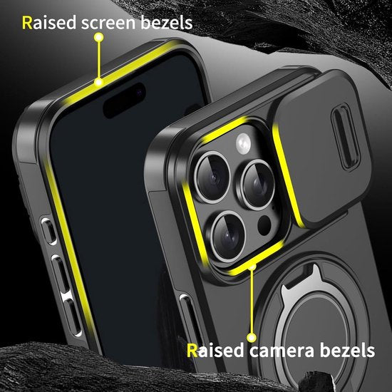 iPhone 13 Pro Hoesjes – Armor Tough Hybrid Backcover – MagSafe – Ingebouwde Camera Cover – Roze-Ilumina Benelux