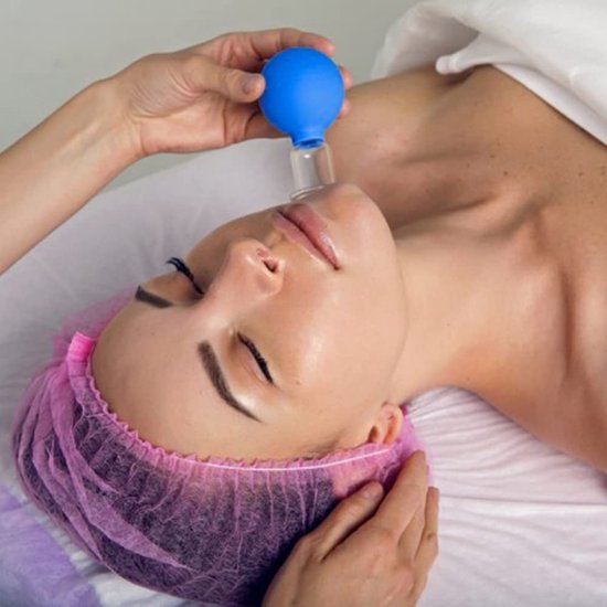 Facial cupping set – Siliconen vacuüm massage cups – Anti-cellulite – Lymfedrainage therapie – Transparant-Ilumina Benelux