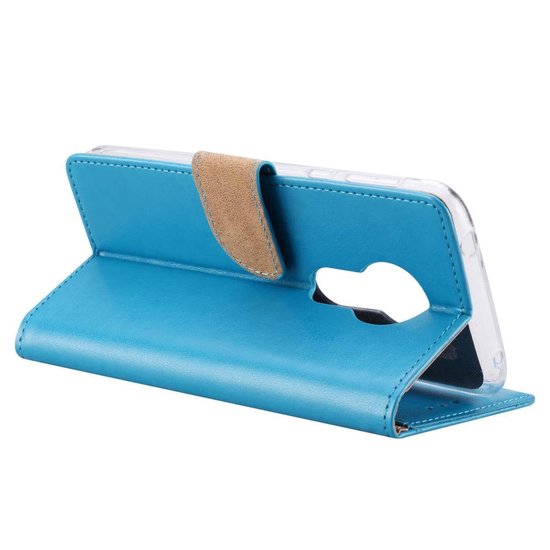 Bookcase Geschikt voor: Motorola Moto E5 Play - Turquoise - Portemonnee hoesje