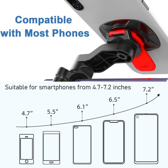 Telefoonhouder fiets – Universeel – Voor fiets motor scooter – Stevige stuurmontage – Zwart-Ilumina Benelux