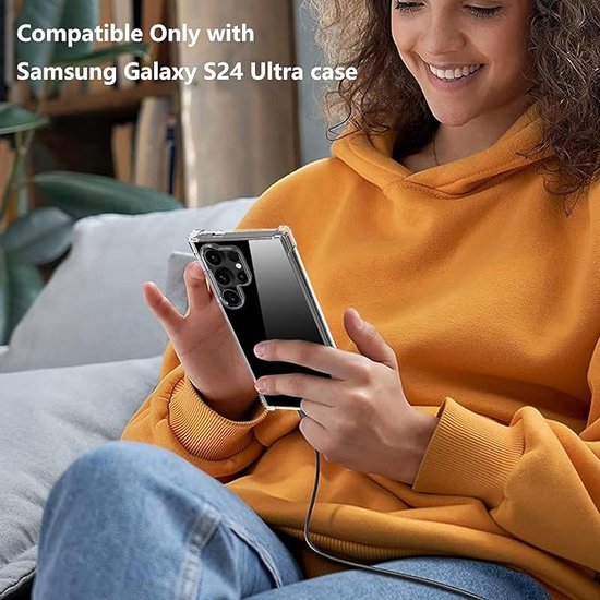 Samsung Galaxy S24 Ultra Hoesjes – Siliconen Backcover – Schokbestendig – Transparant – Inclusief 2x Screenprotector-Ilumina Benelux