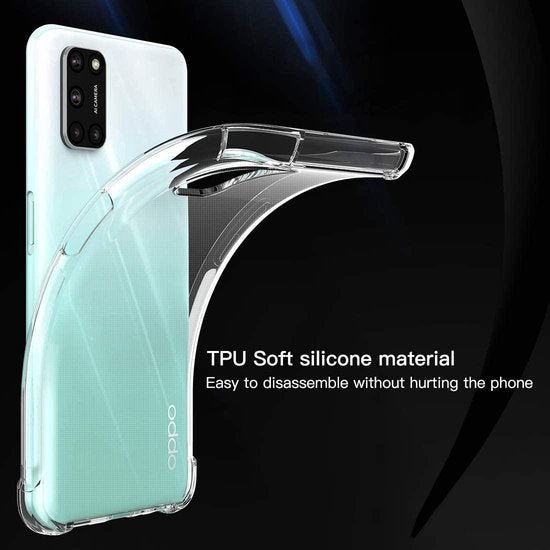 Oppo A72 Hoesjes – Siliconen Backcover – Schokbestendig – Transparant – 2x Screenprotector Gehard Glas-Ilumina Benelux